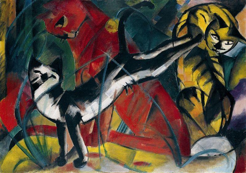 Franz Marc Three cats oil painting picture